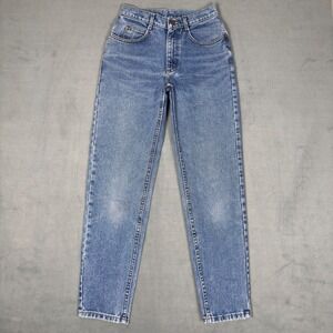 Vintage 80s Lee Mom Jeans Tapered Made‎ in USA Light Wash 26x29 Women's Size 5